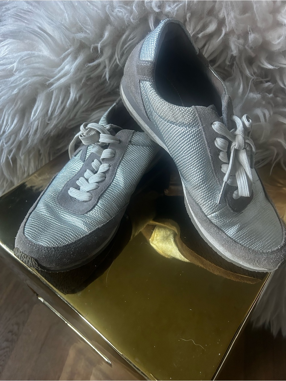 Michael Kors Light silver and Dark Gray Women's Athletic Sneakers